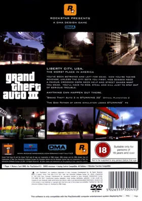 Grand Theft Auto III box cover back